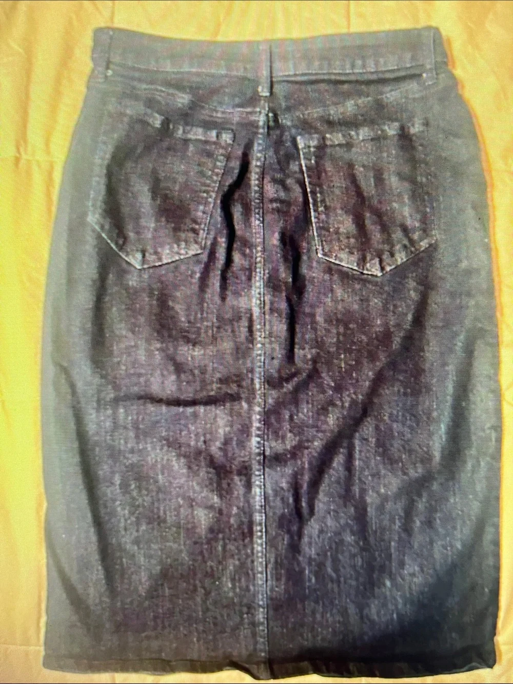 Dark Blue Button-Front Denim Skirt - Women